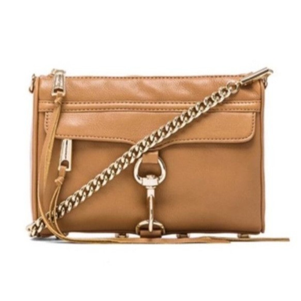 rebecca minkoff Tan Pebble Leather Mini MAC Purse Women’s